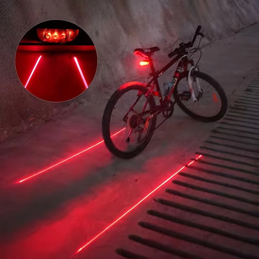 Bicycle Bike LED Lights 2 Lasers 5 LED Waterproof Cycling Taillight Safety Warning Taillight MTB Bike Rear Tail Lights